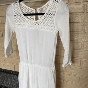 White Forever 21 Romper with Lace Detail